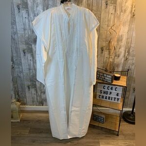 Two Piece White Embroidered Kaftan.